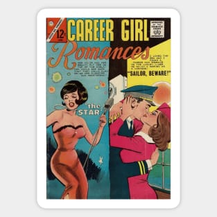 Vintage Romance Comic Book Cover - Career Girl Romances Sticker